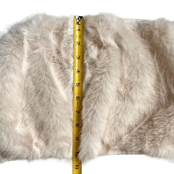 Ivory Faux Fur Cami Off White Tank Women's Medium Fuzzy Festival Winter Party - Picture 6 of 9